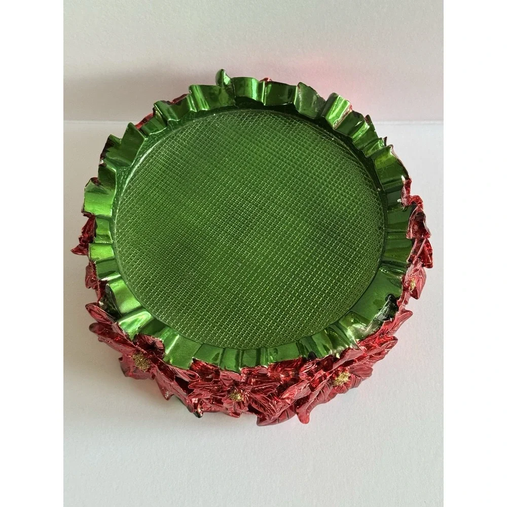 HomeWorx by‎ Harry Slatkin Holiday Poinsettia Christmas Candle Holder Pedestal